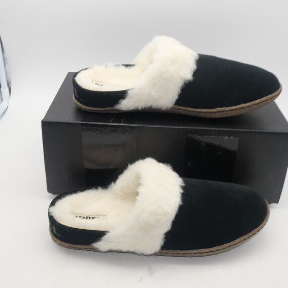 NEW SOREL Nakiska Slide II Women's 11 Suede Lined Slippers Black Indoor/Outdoor - Picture 4 of 10